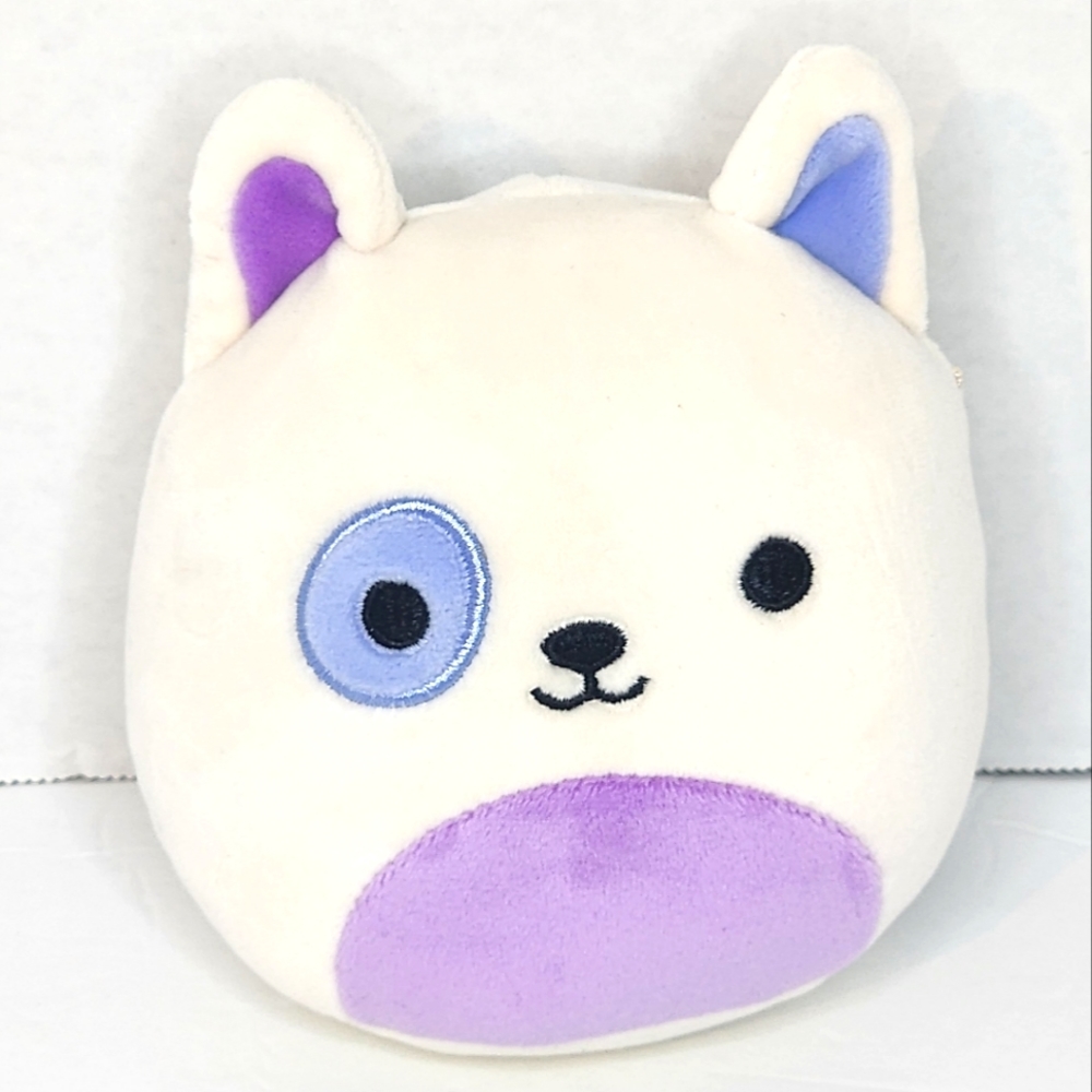 TAGHI 🐶 5" White, Blue & Purple Bull Terrier Dog Squishmallow NWT